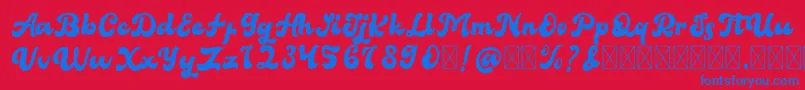 BellaFree Font – Blue Fonts on Red Background