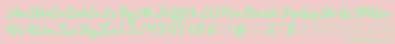 BellaFree Font – Green Fonts on Pink Background