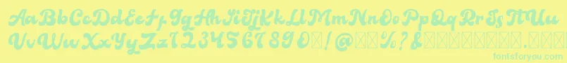 BellaFree Font – Green Fonts on Yellow Background