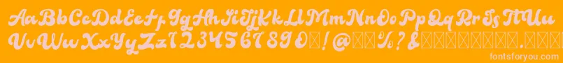 BellaFree Font – Pink Fonts on Orange Background