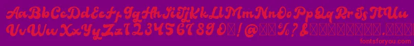 BellaFree Font – Red Fonts on Purple Background