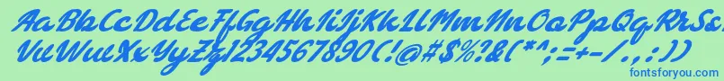 bellagia Font – Blue Fonts on Green Background