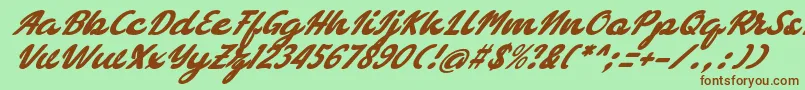 bellagia Font – Brown Fonts on Green Background