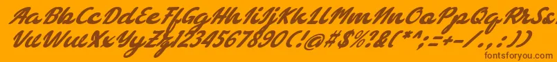 フォントbellagia – オレンジの背景に茶色のフォント