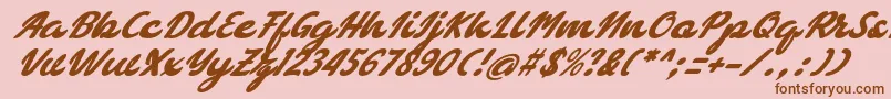 フォントbellagia – ピンクの背景に茶色のフォント