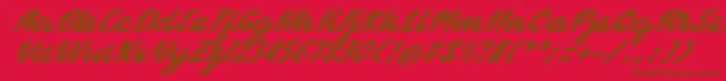 bellagia Font – Brown Fonts on Red Background