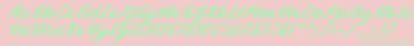bellagia Font – Green Fonts on Pink Background