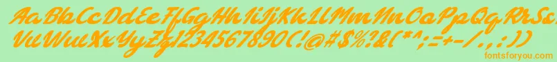 bellagia Font – Orange Fonts on Green Background