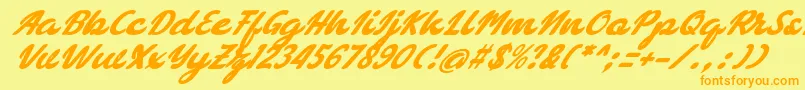 Więcej informacji o czcionce bellagia Czcionka bellagia – pomarańczowe czcionki na żółtym tle