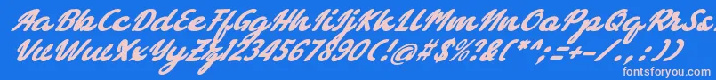 bellagia Font – Pink Fonts on Blue Background