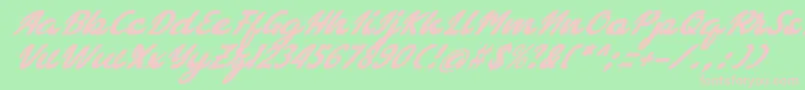 bellagia Font – Pink Fonts on Green Background