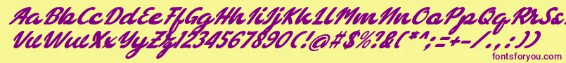 bellagia Font – Purple Fonts on Yellow Background