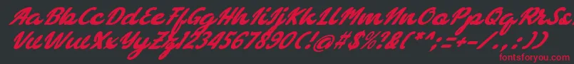 bellagia-Schriftart – Rote Schriften auf schwarzem Hintergrund