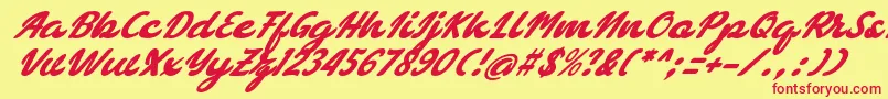 bellagia Font – Red Fonts on Yellow Background
