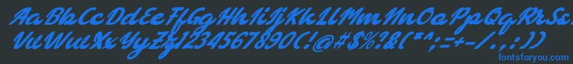 bellagia Font – Blue Fonts on Black Background