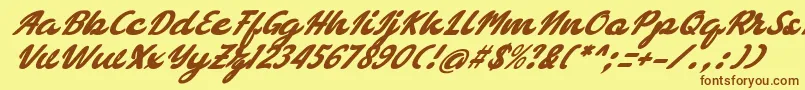 bellagia Font – Brown Fonts on Yellow Background