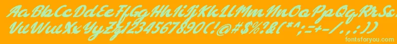 bellagia Font – Green Fonts on Orange Background