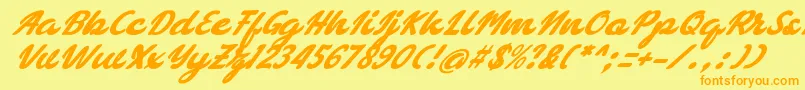 bellagia Font – Orange Fonts on Yellow Background