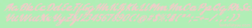 bellagia-Schriftart – Rosa Schriften auf grünem Hintergrund