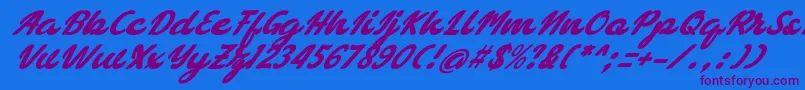 bellagia Font – Purple Fonts on Blue Background
