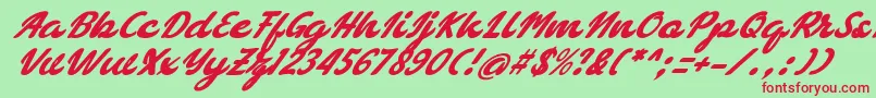 bellagia Font – Red Fonts on Green Background