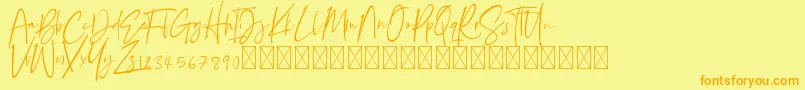 Bellandha Font – Orange Fonts on Yellow Background