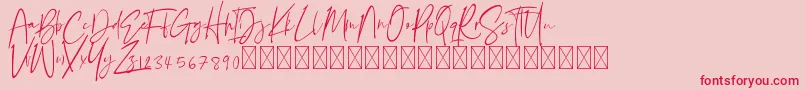 Bellandha-Schriftart – Rote Schriften auf rosa Hintergrund