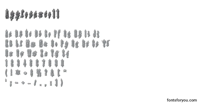 Шрифт Applesauce11 – алфавит, цифры, специальные символы