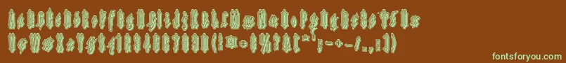 Czcionka Applesauce11 – zielone czcionki na brązowym tle