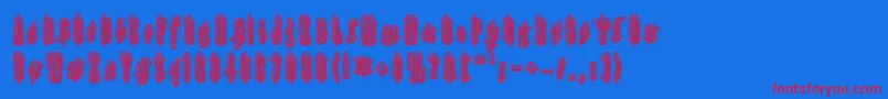 フォントApplesauce11 – 赤い文字の青い背景