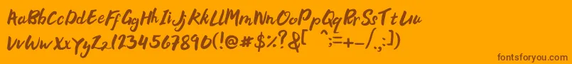 Bellania Font – Brown Fonts on Orange Background