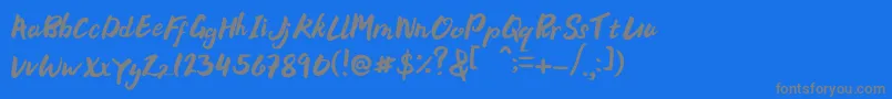 Bellania Font – Gray Fonts on Blue Background