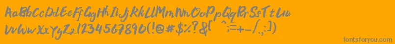 フォントBellania – オレンジの背景に灰色の文字