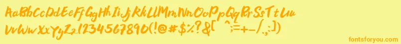 Шрифт Bellania – оранжевые шрифты на жёлтом фоне