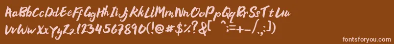 Bellania Font – Pink Fonts on Brown Background