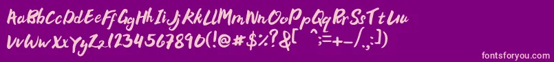 Bellania Font – Pink Fonts on Purple Background