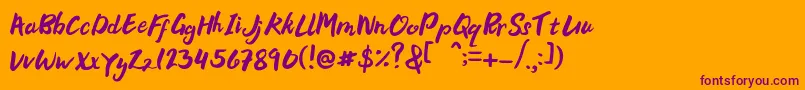 Bellania Font – Purple Fonts on Orange Background