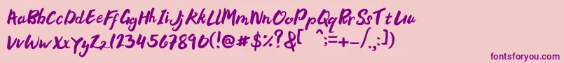 Bellania Font – Purple Fonts on Pink Background