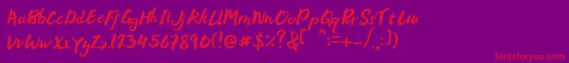 Bellania Font – Red Fonts on Purple Background
