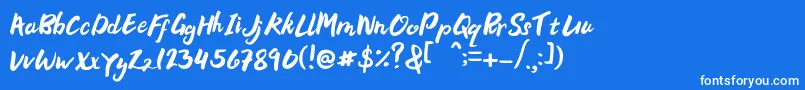 Bellania Font – White Fonts on Blue Background
