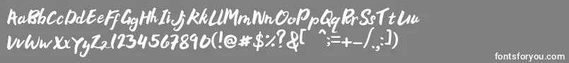フォントBellania – 灰色の背景に白い文字