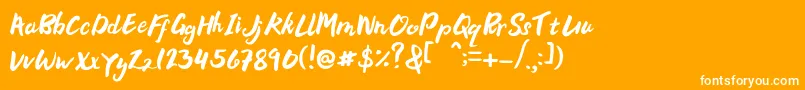 Bellania Font – White Fonts on Orange Background