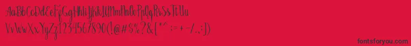 Fonte Bellanie Script Free Demo – fontes pretas em um fundo vermelho