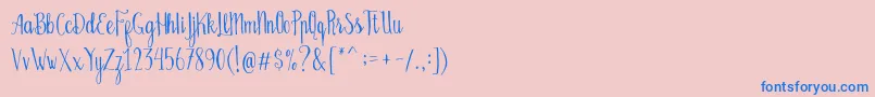 Шрифт Bellanie Script Free Demo – синие шрифты на розовом фоне