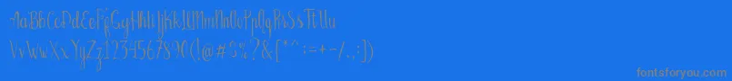Bellanie Script Free Demo Font – Gray Fonts on Blue Background