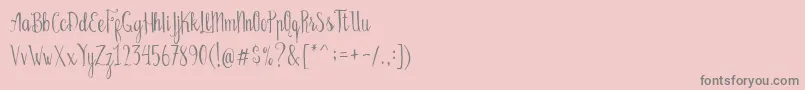 Bellanie Script Free Demo Font – Gray Fonts on Pink Background