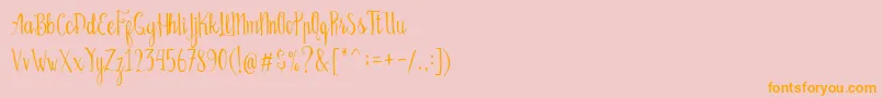 Bellanie Script Free Demo Font – Orange Fonts on Pink Background