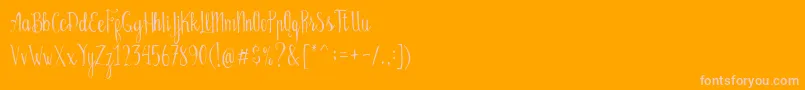 Bellanie Script Free Demo Font – Pink Fonts on Orange Background