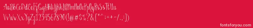 Czcionka Bellanie Script Free Demo – różowe czcionki na czerwonym tle