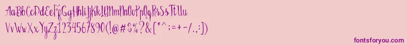 Bellanie Script Free Demo Font – Purple Fonts on Pink Background